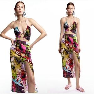 Zara Tropical Midi Dress